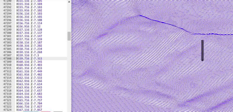 Gcode with toolpaths