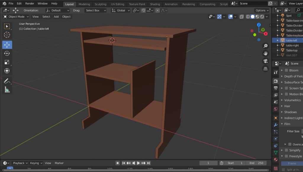 DIY cnc project - Computer table model in blender